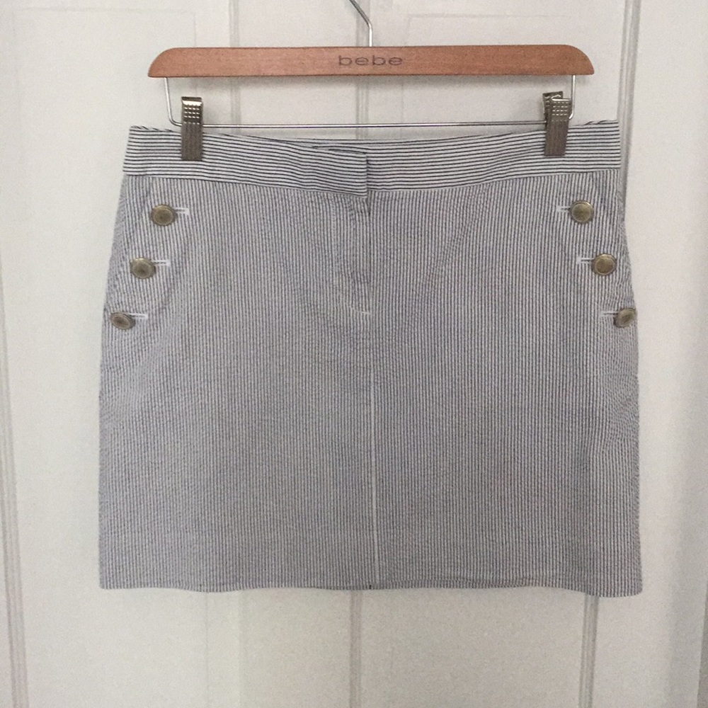 J.Crew Navy / White Nautical Seersucker Mini Skirt